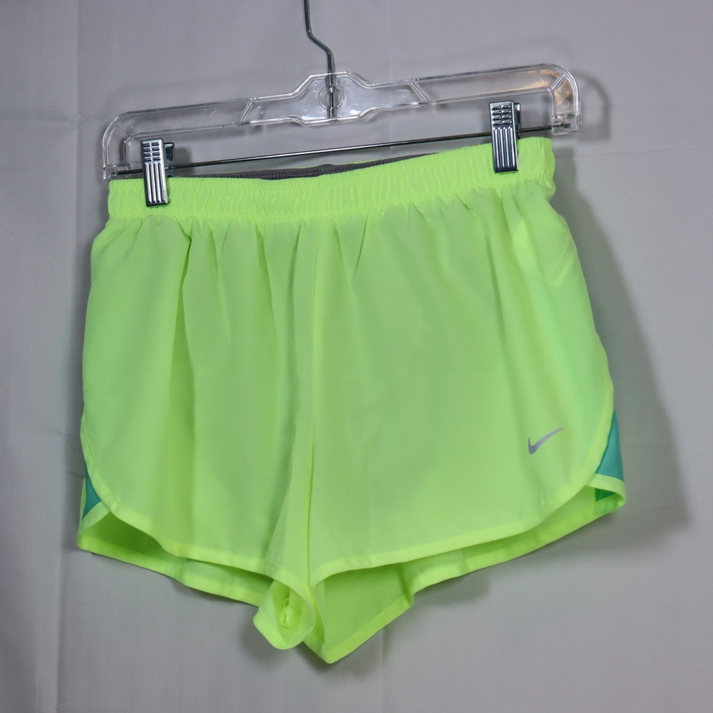 Nike‎ Dri-FIT Running Shorts Small Neon Yellow-green  Womens Athletic Workout